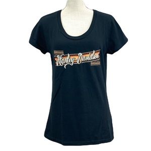 NWT HARLEY-DAVIDSON Black Short Sleeve Women’s Tee Shirt Size Large